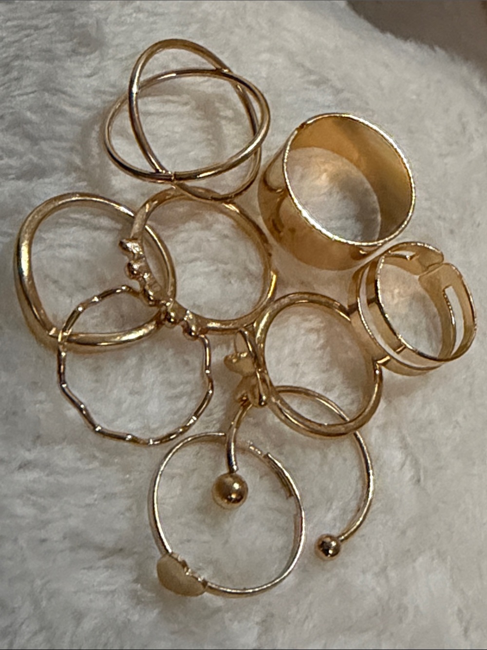 Brand New Gold Tone Stacking Rings Set of 9